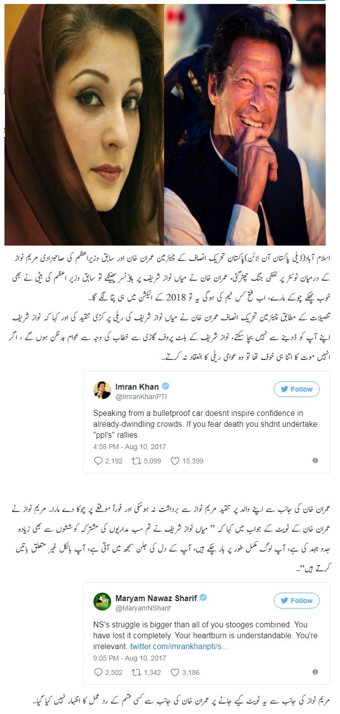 Imran Khan Maryam Nawaz Larai